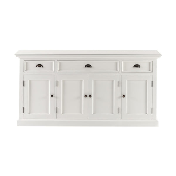 HomeRoots 32" Versatile White Solid Wood Utility Cabinet – Stylish Storage Solution for Any Room Space! 507539