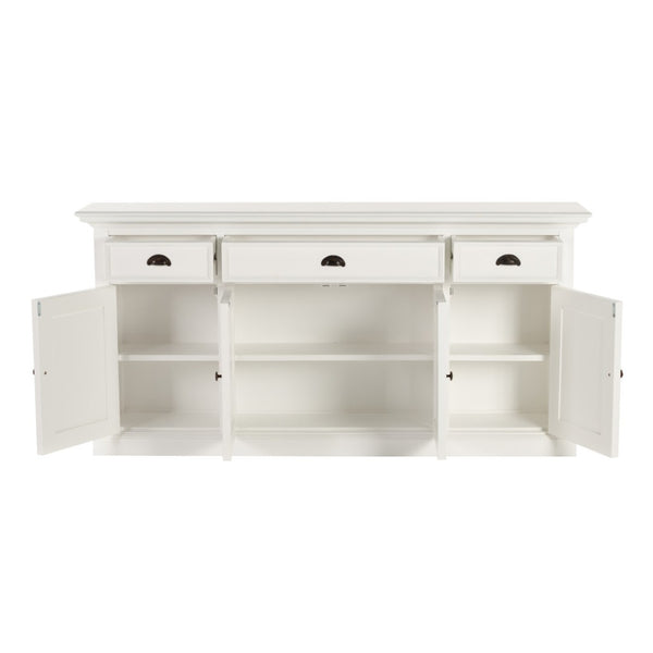 HomeRoots 32" Versatile White Solid Wood Utility Cabinet – Stylish Storage Solution for Any Room Space! 507539