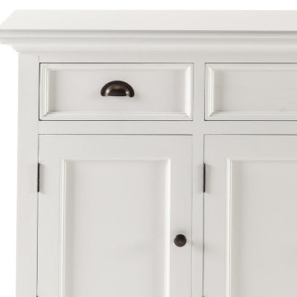 HomeRoots 32" Versatile White Solid Wood Utility Cabinet – Stylish Storage Solution for Any Room Space! 507539