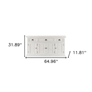 HomeRoots 32" Versatile White Solid Wood Utility Cabinet – Stylish Storage Solution for Any Room Space! 507539