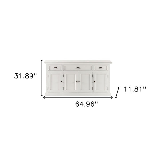 HomeRoots 32" Versatile White Solid Wood Utility Cabinet – Stylish Storage Solution for Any Room Space! 507539