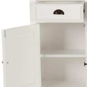 HomeRoots 32" Versatile White Solid Wood Utility Cabinet – Stylish Storage Solution for Any Room Space! 507539