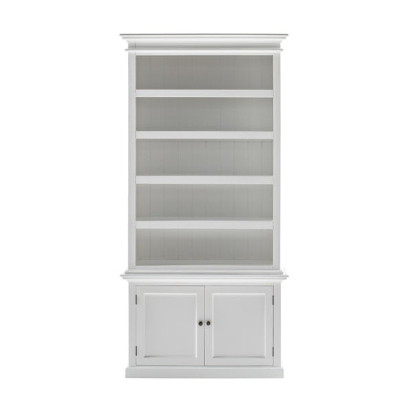 HomeRoots 91" White Solid Wood Utility Cabinet with Adjustable Shelves – Stylish Storage for Every Space 507540