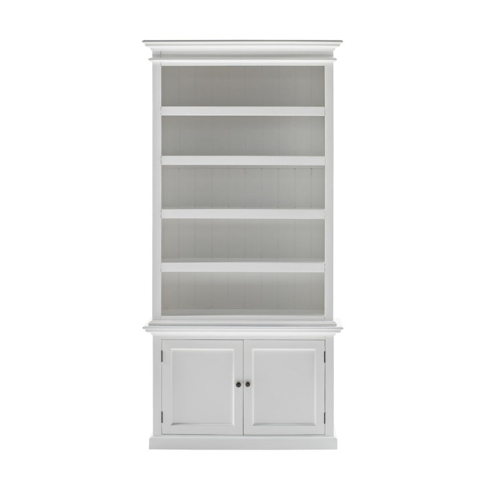 HomeRoots 91" White Solid Wood Utility Cabinet with Adjustable Shelves – Stylish Storage for Every Space 507540