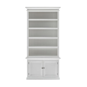 HomeRoots 91" White Solid Wood Utility Cabinet with Adjustable Shelves – Stylish Storage for Every Space 507540