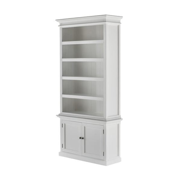 HomeRoots 91" White Solid Wood Utility Cabinet with Adjustable Shelves – Stylish Storage for Every Space 507540