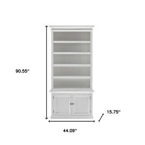 HomeRoots 91" White Solid Wood Utility Cabinet with Adjustable Shelves – Stylish Storage for Every Space 507540