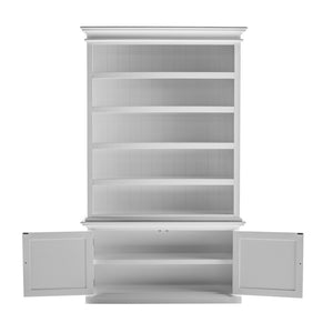 HomeRoots 91" White Solid Wood Pantry Cabinet – Stylish Storage Solution for Dining, Kitchen, and More! 507541