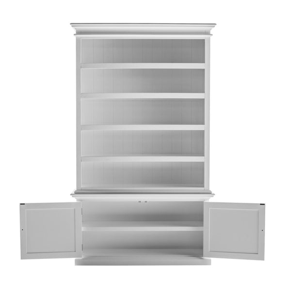 HomeRoots 91" White Solid Wood Pantry Cabinet – Stylish Storage Solution for Dining, Kitchen, and More! 507541