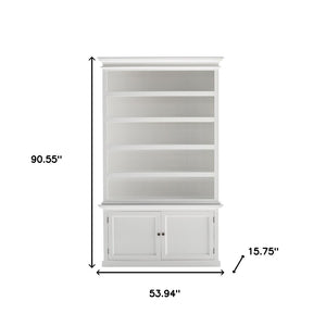HomeRoots 91" White Solid Wood Pantry Cabinet – Stylish Storage Solution for Dining, Kitchen, and More! 507541