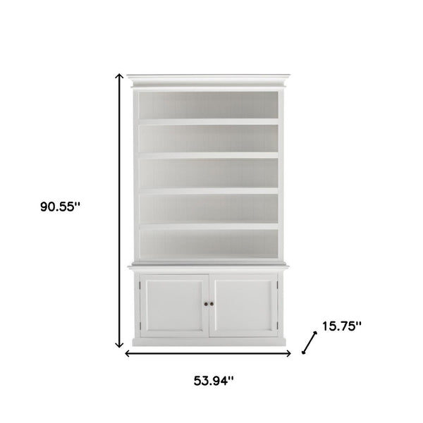 HomeRoots 91" White Solid Wood Pantry Cabinet – Stylish Storage Solution for Dining, Kitchen, and More! 507541