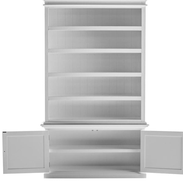 HomeRoots 91" White Solid Wood Pantry Cabinet – Stylish Storage Solution for Dining, Kitchen, and More! 507541