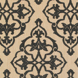 Homeroots 8' X 11' Beige And Black Oriental Stain Resistant Indoor Outdoor Area Rug  Polypropylene 507558