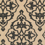 Homeroots 10' X 13' Beige And Black Oriental Stain Resistant Indoor Outdoor Area Rug  Polypropylene 507559