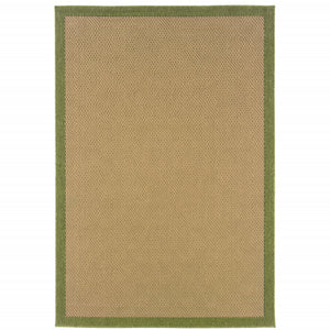 Homeroots 4' X 6' Beige Stain Resistant Area Rug - Perfect For Indoor/Outdoor Use, Stylish & Easy To Clean! Beige,Green Polypropylene 507610