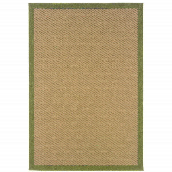 Homeroots 4' X 6' Beige Stain Resistant Area Rug - Perfect For Indoor/Outdoor Use, Stylish & Easy To Clean! Beige,Green Polypropylene 507610