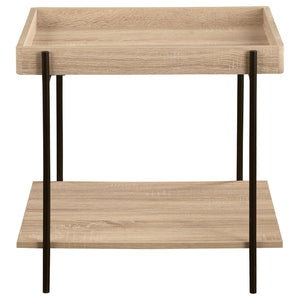 English Elm Golden Oak Lift Top Coffee Table and End Set with Hairpin Legs Storage B062S01493