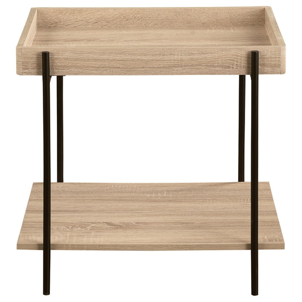 English Elm Golden Oak Lift Top Coffee Table and End Set with Hairpin Legs Storage B062S01493