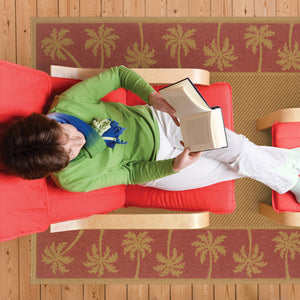 Homeroots 4' X 6' Stain Resistant Indoor Outdoor Area Rug - Stylish, Durable, Perfect For Homes With Kids & Pets Beige,Red Polypropylene 507619