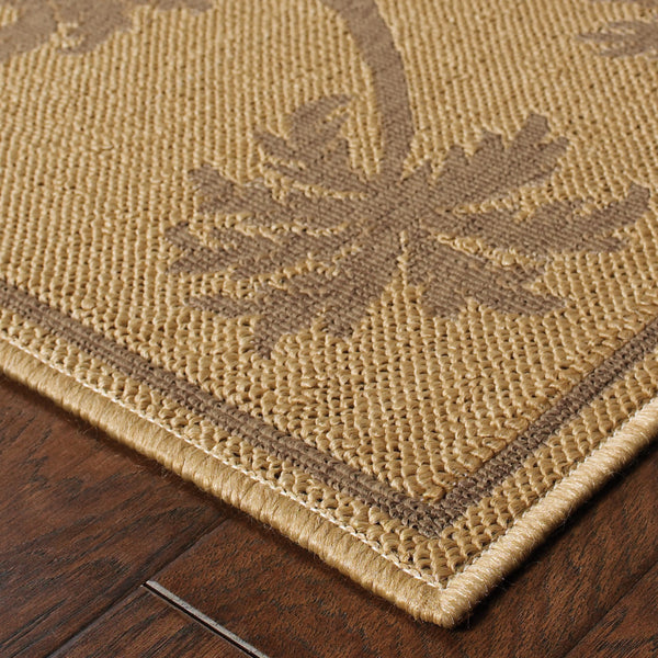 Homeroots 7' X 10' Beige Stain Resistant Indoor Outdoor Area Rug Beige,Tan Polypropylene 507631