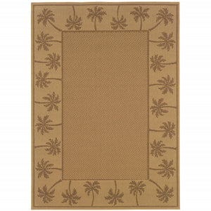 Homeroots 9' X 13' Beige Stain Resistant Indoor Outdoor Area Rug Beige,Tan Polypropylene 507633