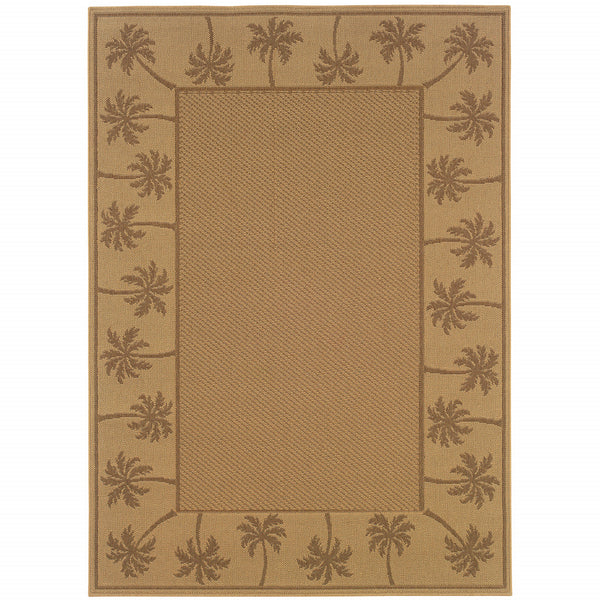 Homeroots 9' X 13' Beige Stain Resistant Indoor Outdoor Area Rug Beige,Tan Polypropylene 507633