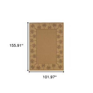 Homeroots 9' X 13' Beige Stain Resistant Indoor Outdoor Area Rug Beige,Tan Polypropylene 507633