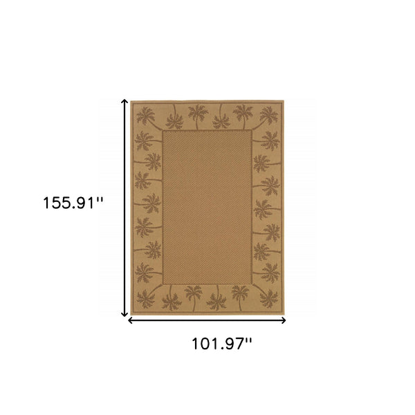 Homeroots 9' X 13' Beige Stain Resistant Indoor Outdoor Area Rug Beige,Tan Polypropylene 507633