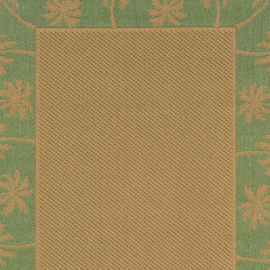 Homeroots 6' X 9' Beige Stain Resistant Indoor Outdoor Area Rug Beige,Green Polypropylene 507639