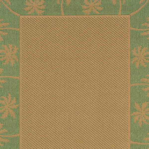 Homeroots 6' X 9' Beige Stain Resistant Indoor Outdoor Area Rug Beige,Green Polypropylene 507639