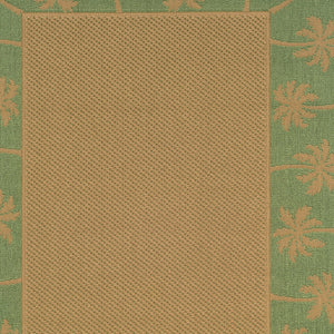 Homeroots 7' X 10' Beige Stain Resistant Indoor Outdoor Area Rug Beige,Green Polypropylene 507640