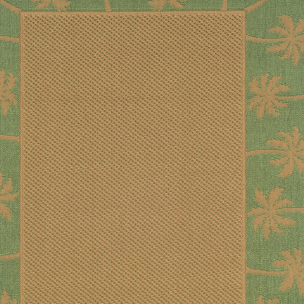 Homeroots 7' X 10' Beige Stain Resistant Indoor Outdoor Area Rug Beige,Green Polypropylene 507640