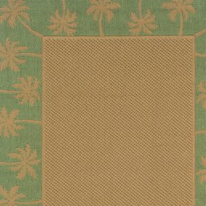 Homeroots 9' X 13' Beige Stain Resistant Indoor Outdoor Area Rug Beige,Green Polypropylene 507642