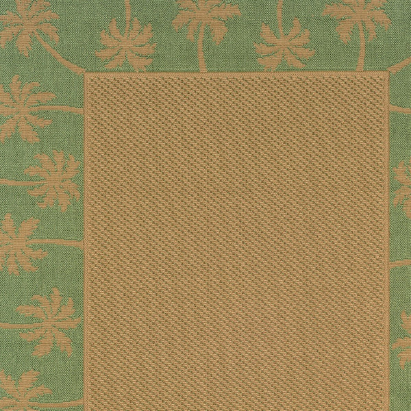 Homeroots 9' X 13' Beige Stain Resistant Indoor Outdoor Area Rug Beige,Green Polypropylene 507642