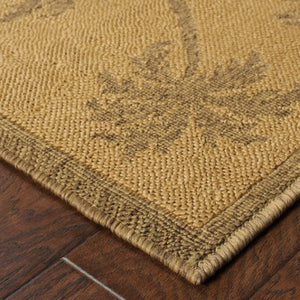 Homeroots 4' X 6' Stain Resistant Indoor Outdoor Area Rug - Stylish, Durable, Perfect For Homes With Kids & Pets Tan,Beige Polypropylene 507664
