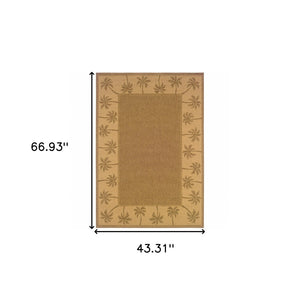 Homeroots 4' X 6' Stain Resistant Indoor Outdoor Area Rug - Stylish, Durable, Perfect For Homes With Kids & Pets Tan,Beige Polypropylene 507664