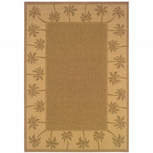 Homeroots 7' X 10' Tan Stain Resistant Indoor Outdoor Area Rug Tan,Beige Polypropylene 507667