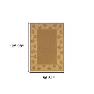 Homeroots 7' X 10' Tan Stain Resistant Indoor Outdoor Area Rug Tan,Beige Polypropylene 507667