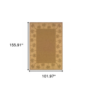 Homeroots 9' X 13' Tan Stain Resistant Indoor Outdoor Area Rug Tan,Beige Polypropylene 507669