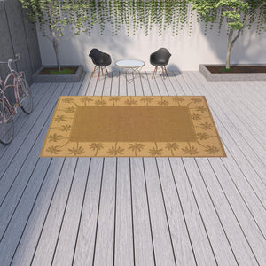 Homeroots 9' X 13' Tan Stain Resistant Indoor Outdoor Area Rug Tan,Beige Polypropylene 507669