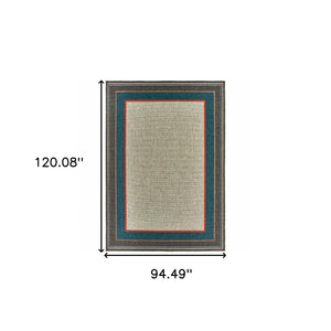 HomeRoots 5' Blue and Gray Stain Resistant Indoor/Outdoor Area Rug - Durable, Stylish, and Easy to Clean 7'10" x 10' 507674