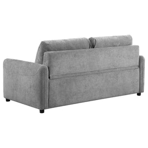 English Elm Welker Grey Upholstered Sleeper Sofa with Memory Foam Queen Mattress, Modern Convertible Sofa for Guests, Family Rooms B062P375528