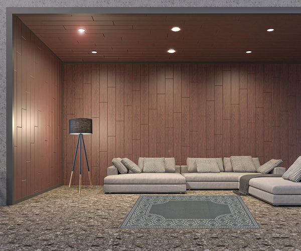 Homeroots 5' X 8' Gray And Ivory Stain Resistant Indoor Outdoor Area Rug Grey,Ivory Polypropylene 507689