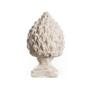Zentique Distressed Hand-Finished Grey Wash Artichoke Terracotta Sculpture — Rustic Botanical Accent for Home W6 x H10.5 x D6 5076S A292