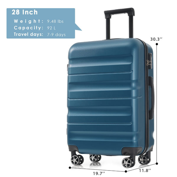 English Elm 28 Inch Hardshell Abs Checked Suitcase with Spinner Wheels and Built-in Lock for Travel N730P323462C
