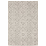 Homeroots 5' X 7' Gray And Ivory Floral Stain Resistant Indoor Outdoor Area Rug  Polypropylene 507777