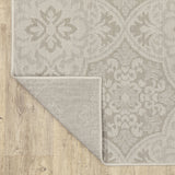 Homeroots 5' X 7' Gray And Ivory Floral Stain Resistant Indoor Outdoor Area Rug  Polypropylene 507777