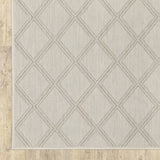 Homeroots 5' X 7' Gray And Ivory Geometric Stain Resistant Indoor Outdoor Area Rug  Polypropylene 507783