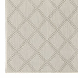 Homeroots 5' X 7' Gray And Ivory Geometric Stain Resistant Indoor Outdoor Area Rug  Polypropylene 507783