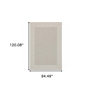 HomeRoots 7' Gray and Ivory Stain Resistant Area Rug - Stylish, Durable, Easy-Care Design for Indoor & Outdoor Use 7'10" x 10' 507791